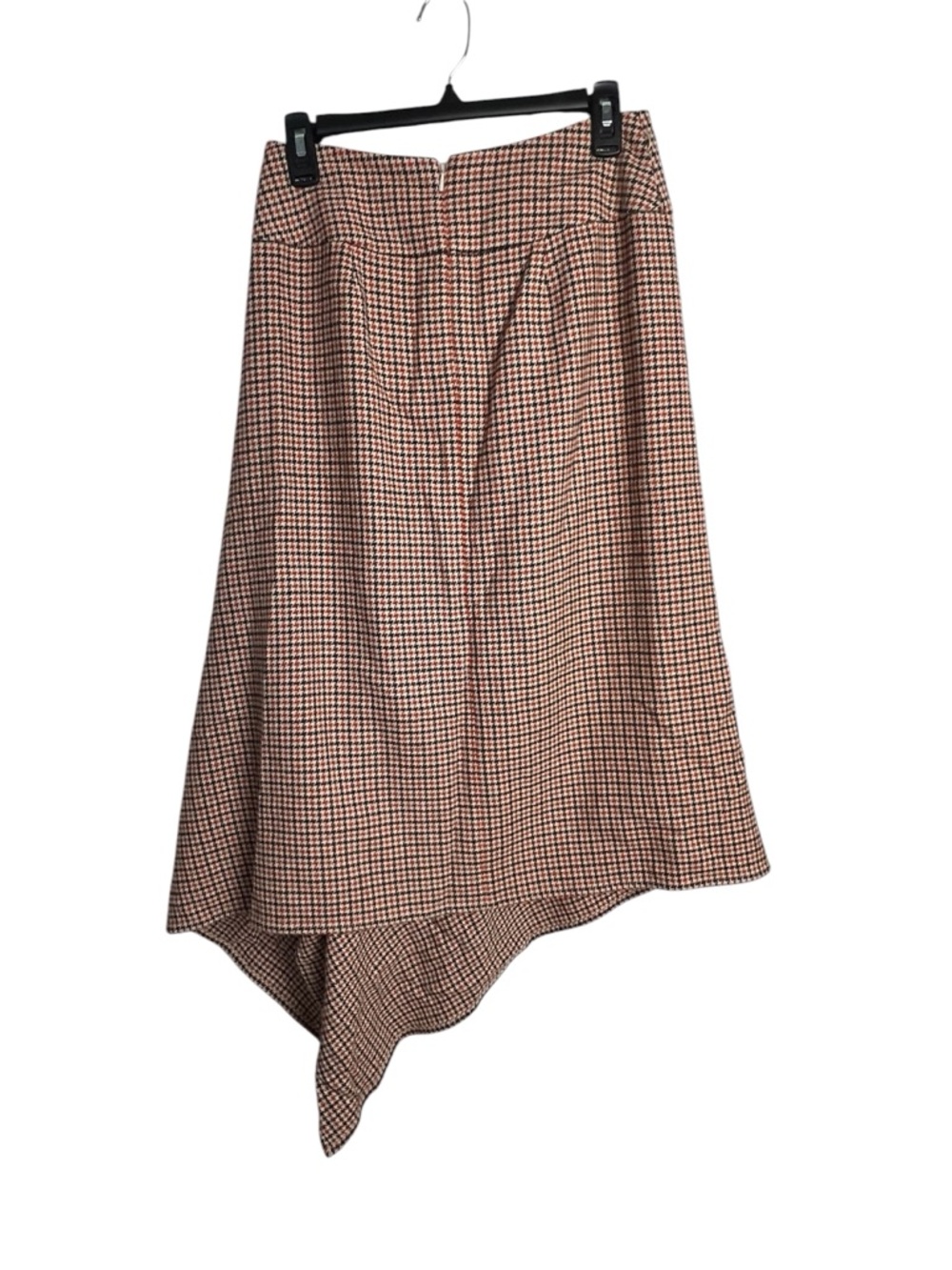 Talbots Brown Houndstooth Asymmetrical Midi Skirt Size 2 - Picture 3 of 11
